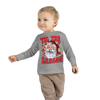 Tis the Season Santa Toddler Long Sleeve Tee