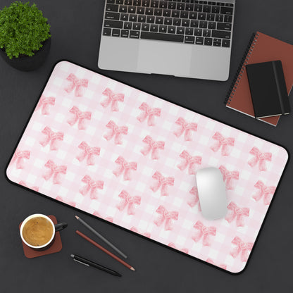 Coquette Pink Bow Dorm Decor Desk Mat