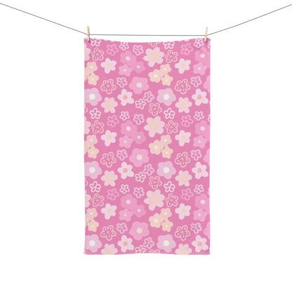 Pink Flowers Coquette Hand Towel