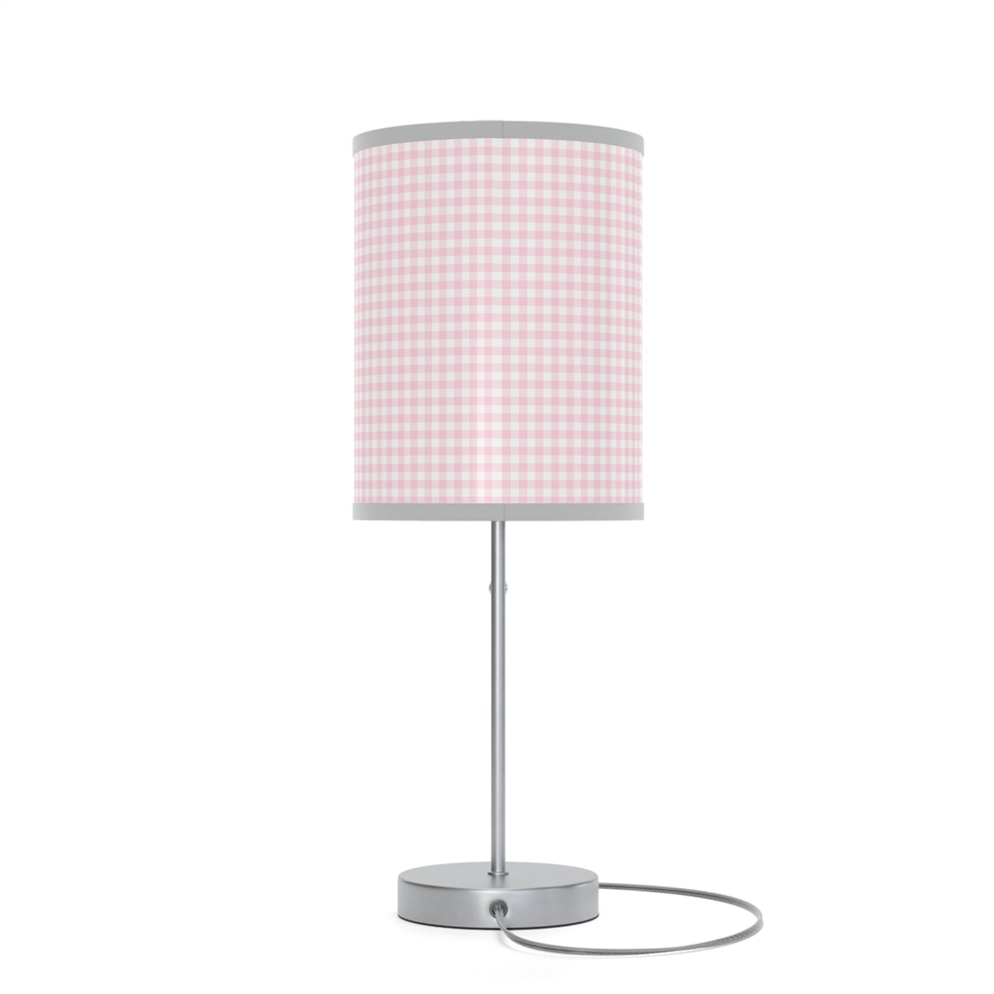 Coquette Pink and White Checked Lamp