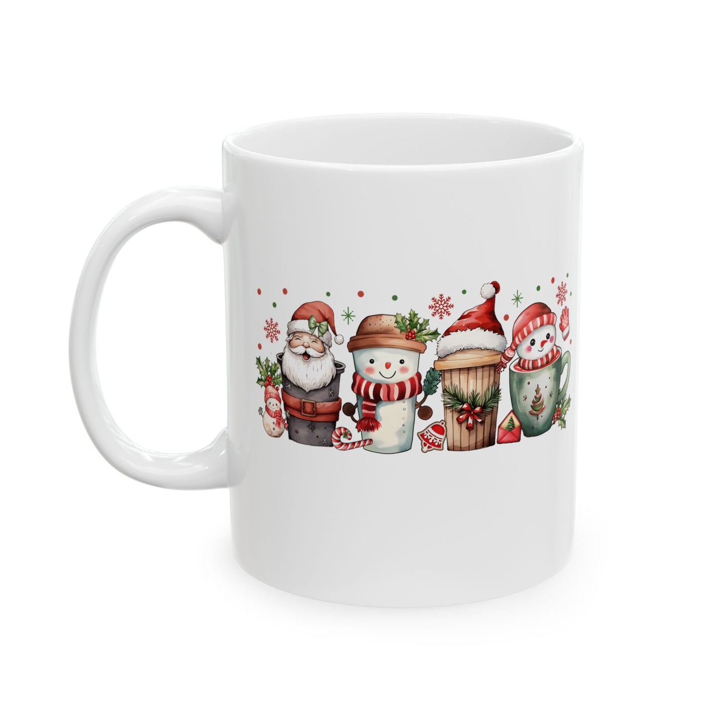 Christmas Santa & Snowman Ceramic Mug