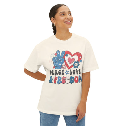 Peace Love and Freedom Oversized Boxy Tee