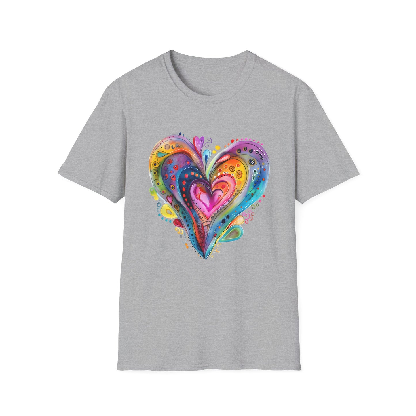 Unisex Watercolor Heart Softstyle T-Shirt
