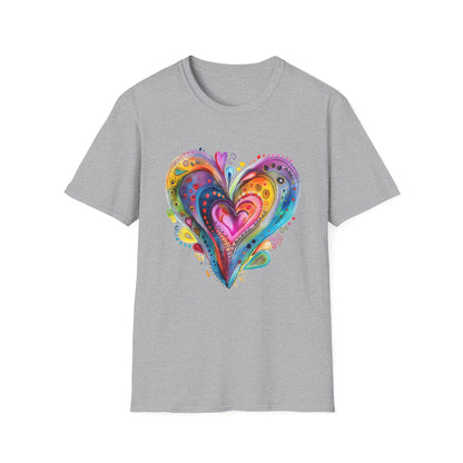 Unisex Watercolor Heart Softstyle T-Shirt