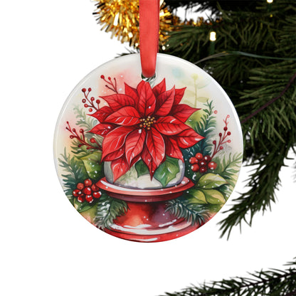 Poinsettia Acrylic Ornament