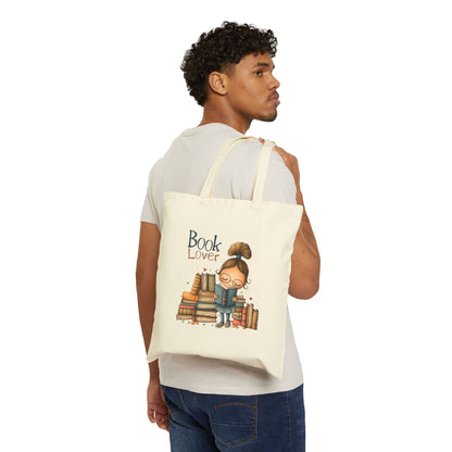 Book Lover Cotton Canvas Tote Bag