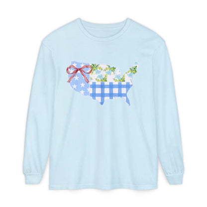 Cozy Quilted USA Long Sleeve Tee