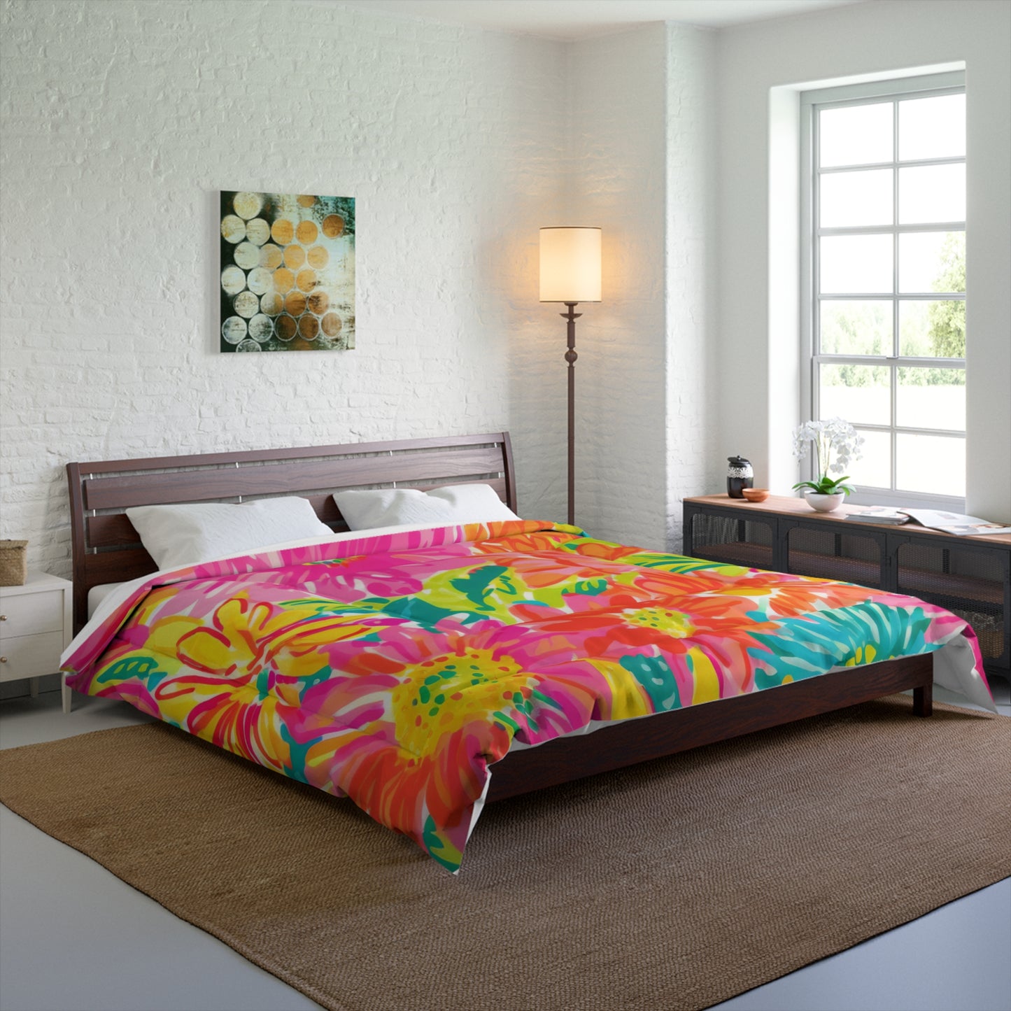 Hot Pink Floral Comforter