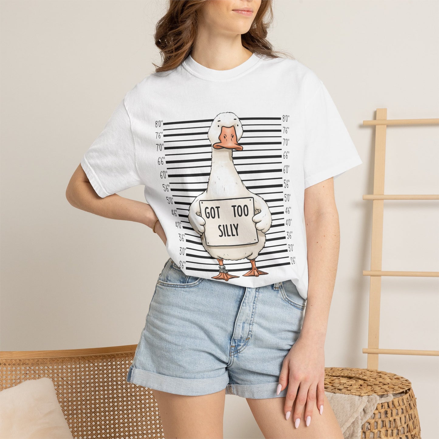 Funny Goose T-Shirt — 'Got Too Silly' Mugshot Graphic Tee