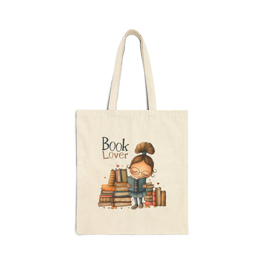 Cute Book Lover's Canvas Tote Bag