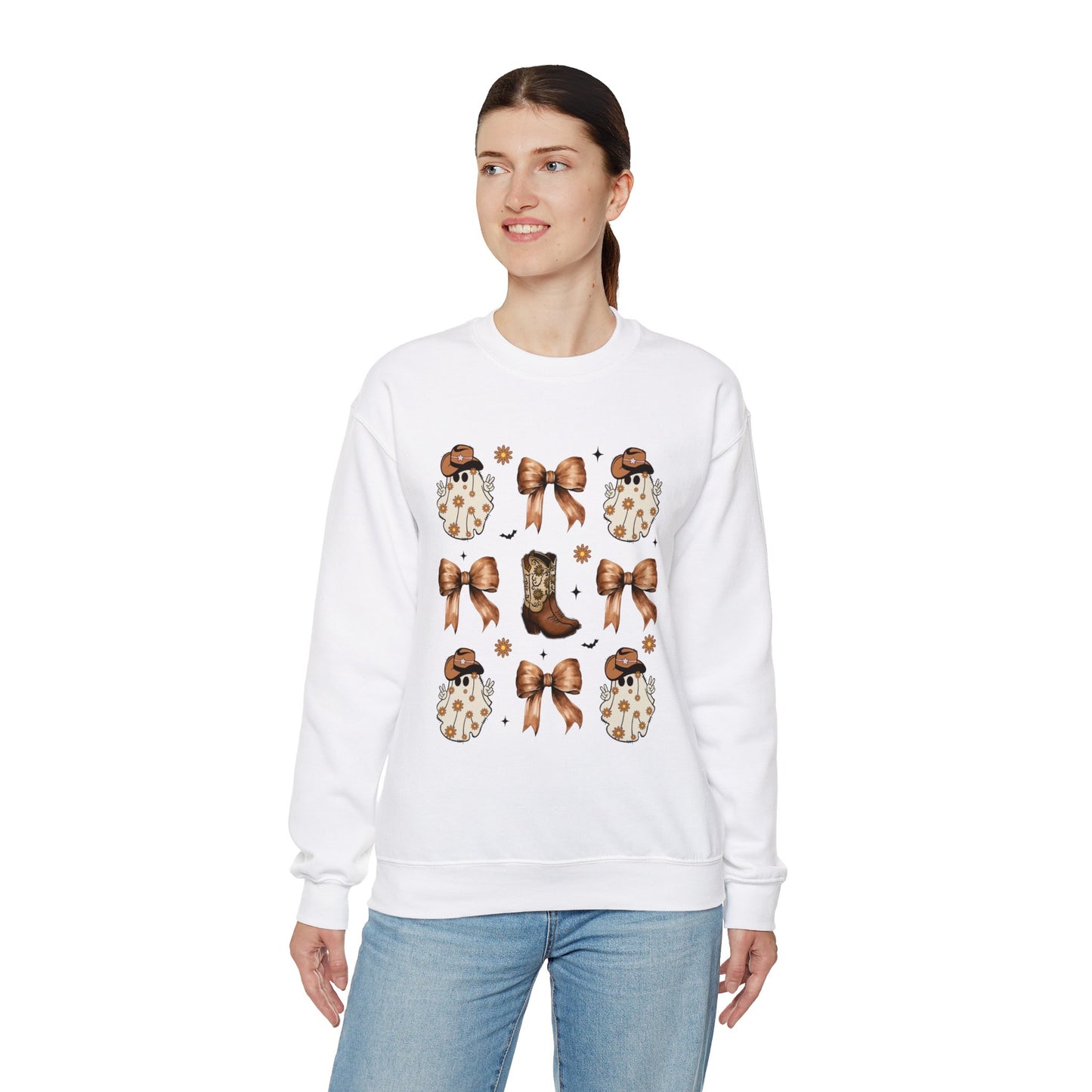 Coquette Cowboy Ghosts Halloween Sweatshirt