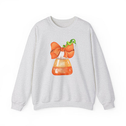 Candy Corn Coquette Halloween Sweatshirt