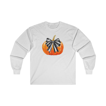 Fall Pumpkin Coquette Halloween Long Sleeve Tee