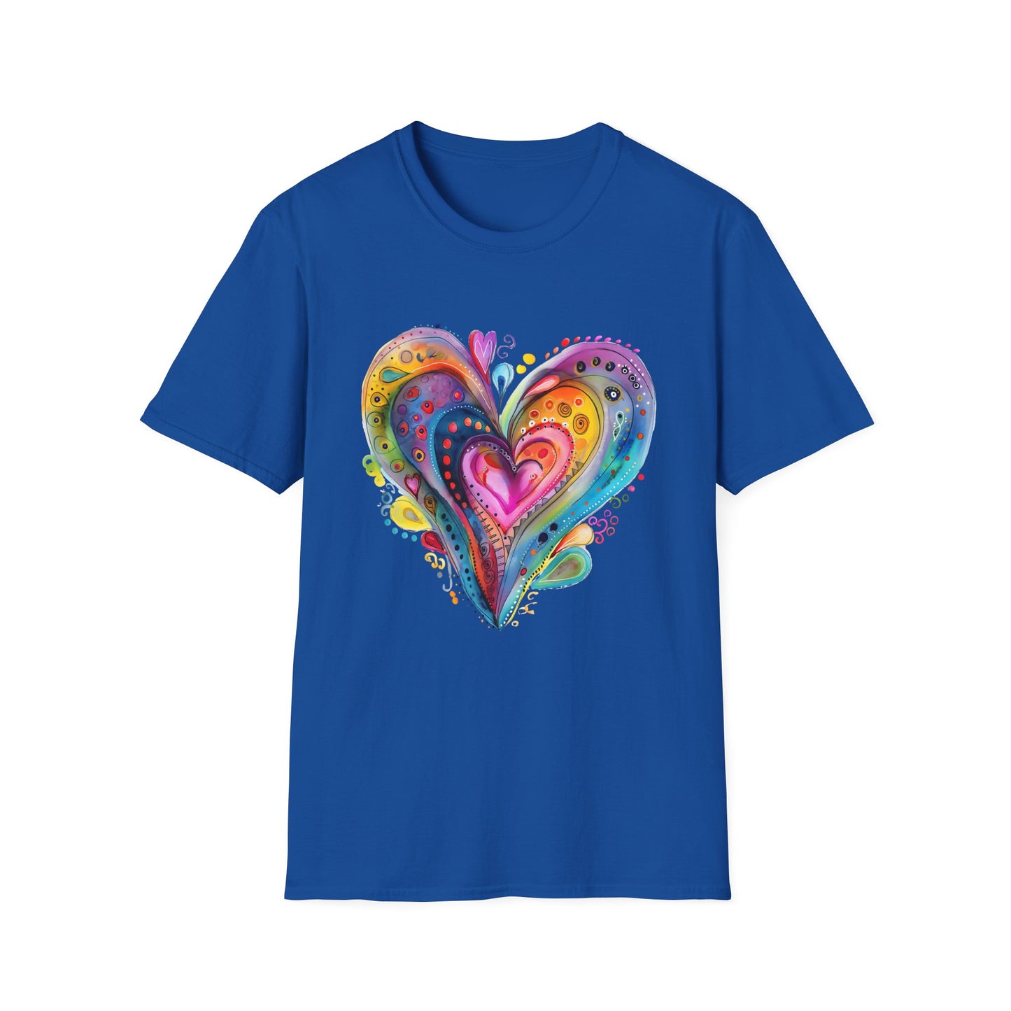 Unisex Watercolor Heart Softstyle T-Shirt