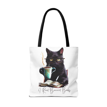 I READ BANNED BOOKS BLACK CAT Tote Bag