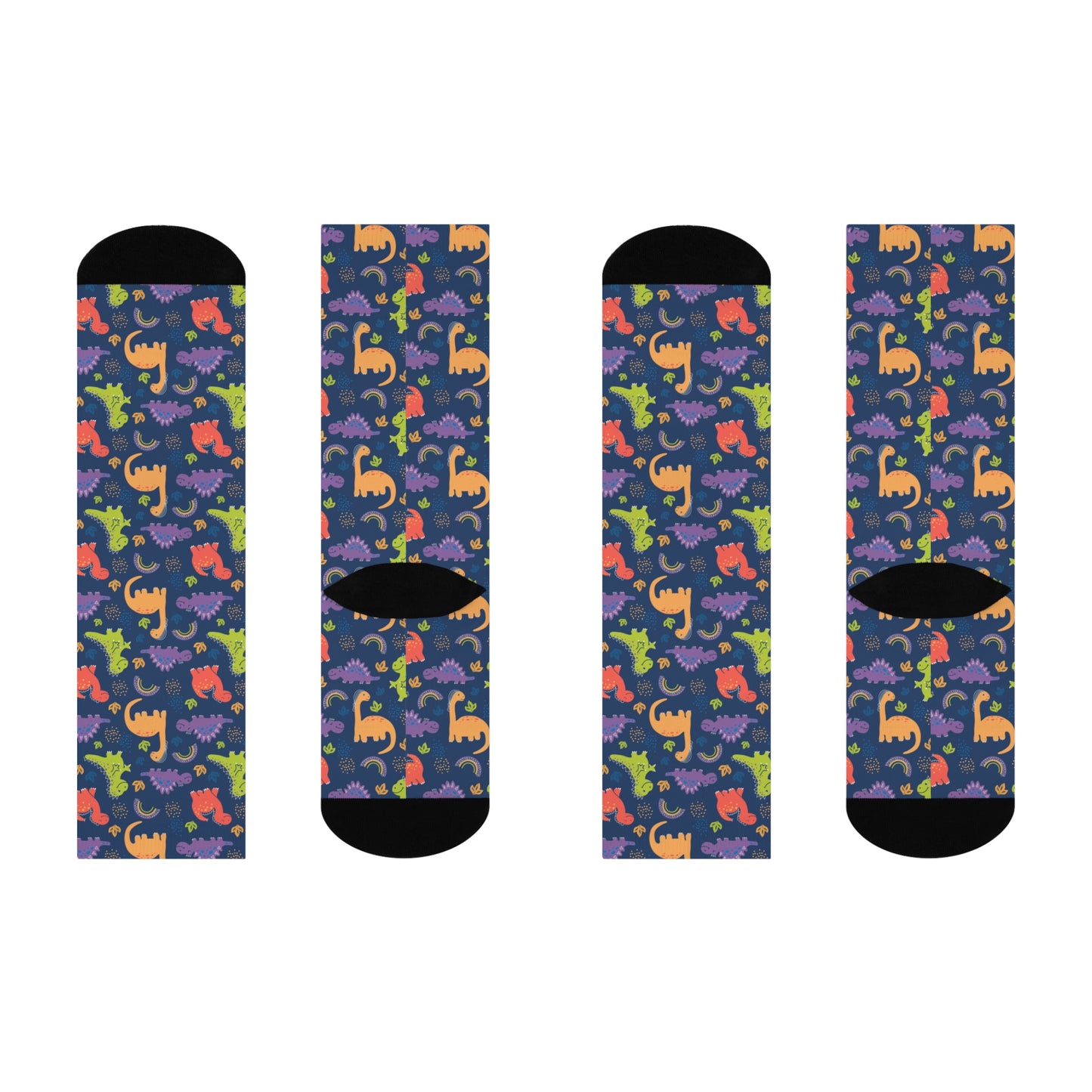 Dinosaur-themed Cushioned Crew Socks for Dinosaur Lovers
