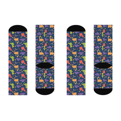 Dinosaur-themed Cushioned Crew Socks for Dinosaur Lovers