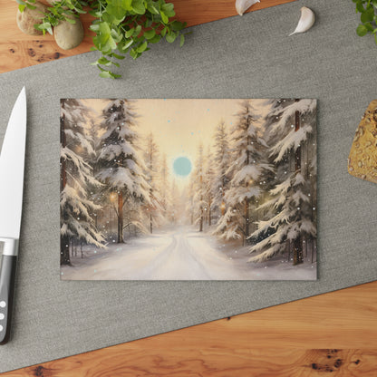 Winter Glass Cutting Board