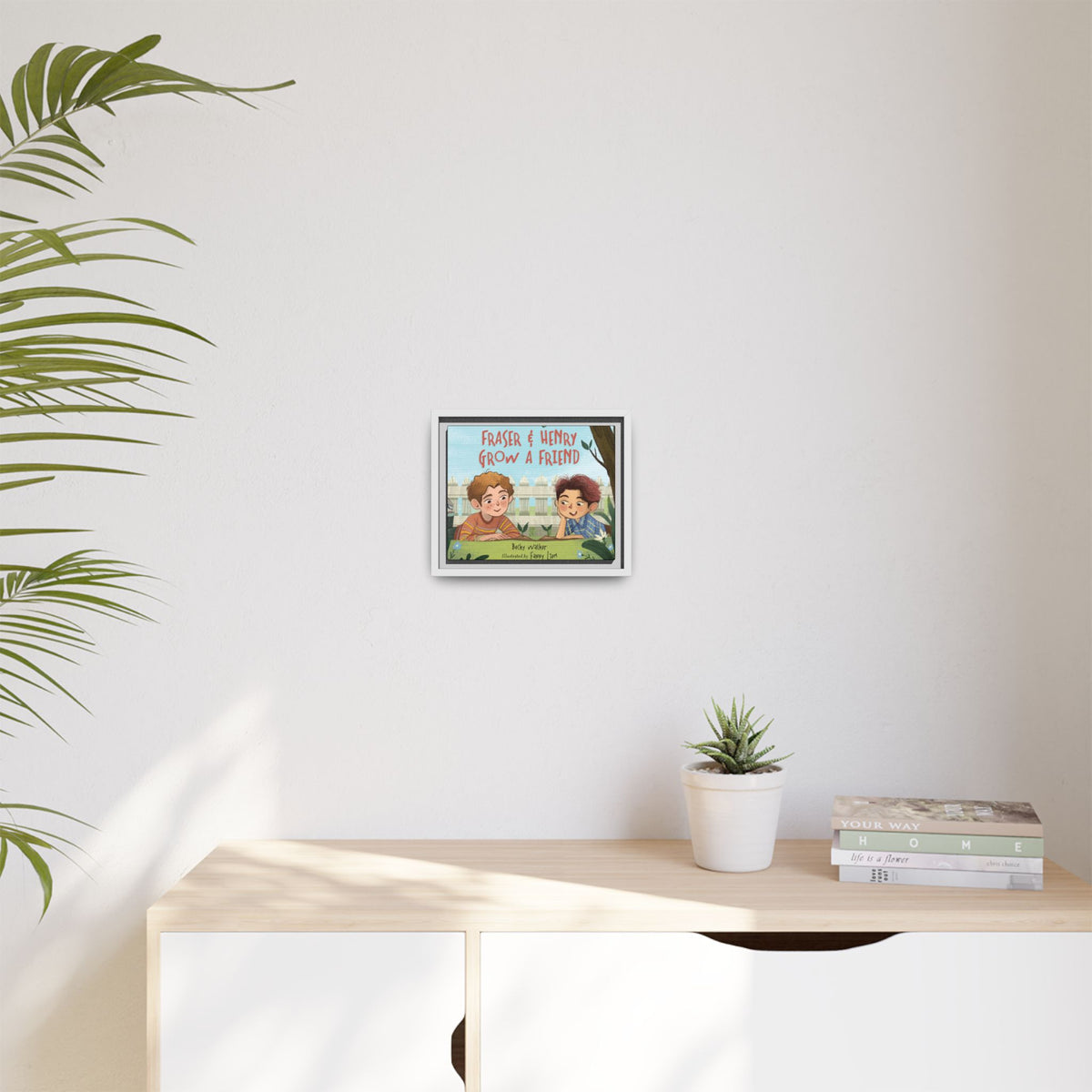 Framed Canvas Wall Art – Fraser & Henry Grow a Friend Children’s Book Illustration
