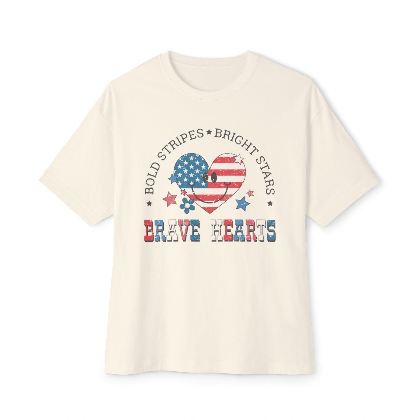 Brave Hearts 4th of July Unisex Oversized Boxy Tee