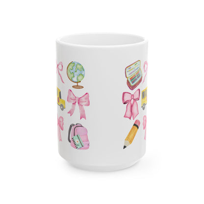 Coquette School Teacher Ceramic Mug, (11oz, 15oz)