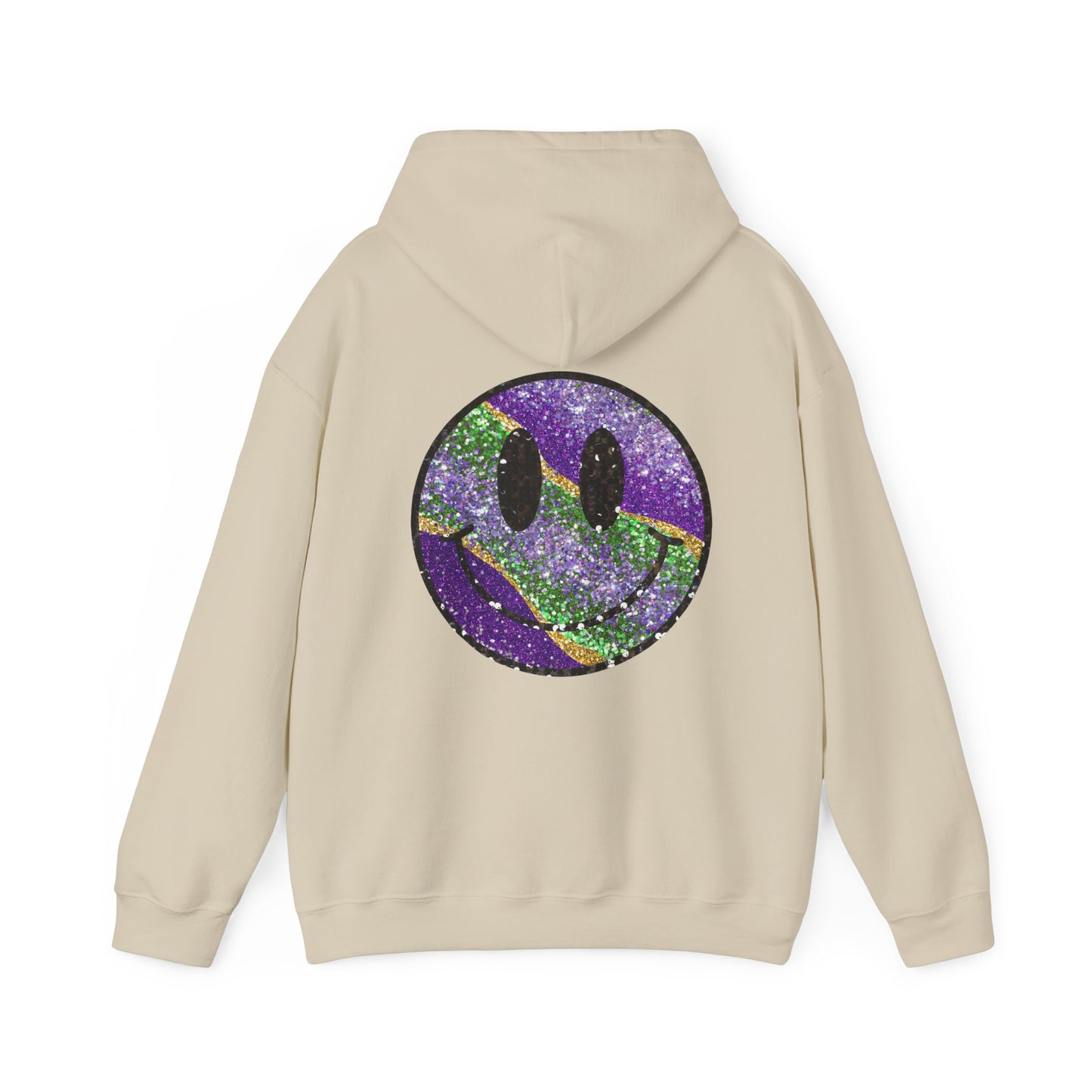 Mardi Gras LOVE Smiley Face Hoodie Sweatshirt