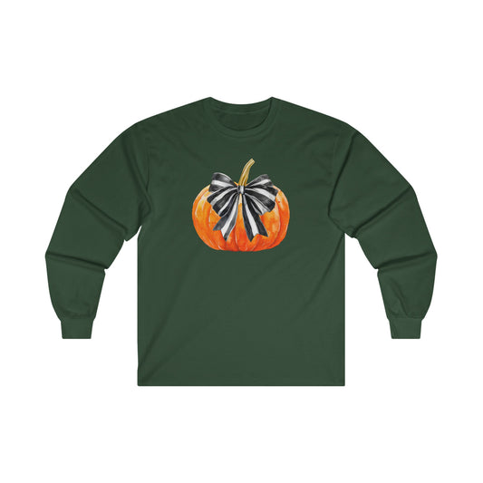 Fall Pumpkin Coquette Halloween Long Sleeve Tee