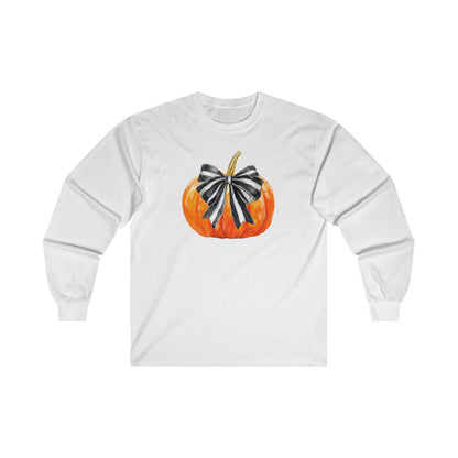 Fall Pumpkin Coquette Halloween Long Sleeve Tee