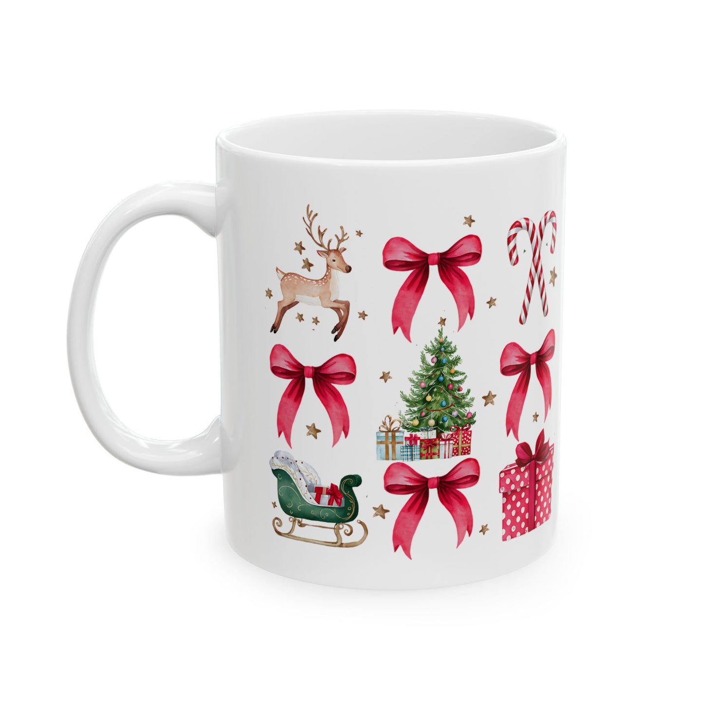 Coquette Christmas Ceramic Mug, (11oz, 15oz)