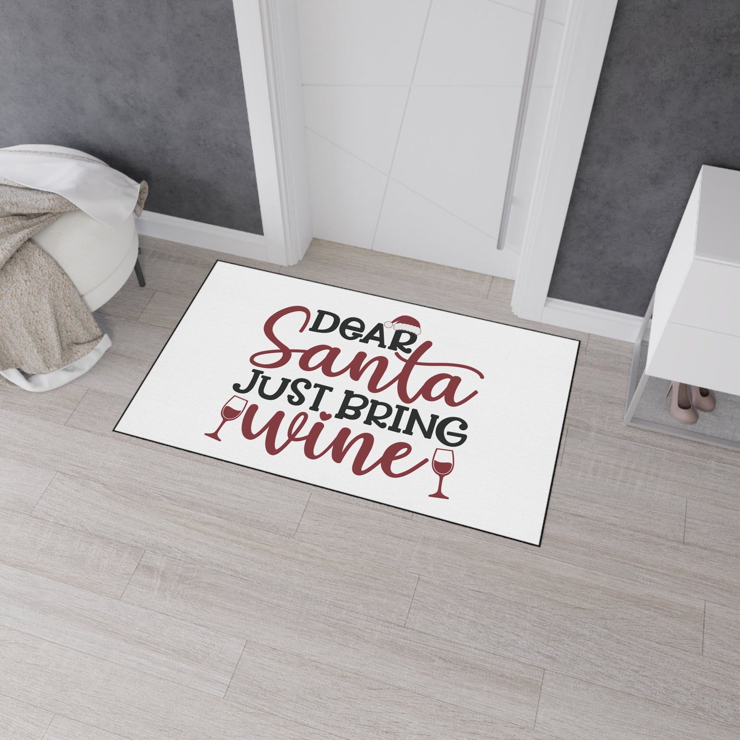 Dear Santa Just Bring Wine Heavy Duty Floor Mat