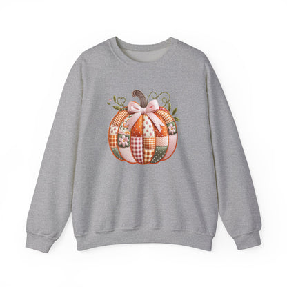 Fall Quilted Patchwork Pumpkin Sweatshirt