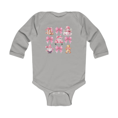 Holiday Christmas Coquette Infant Long Sleeve Onsie Bodysuit