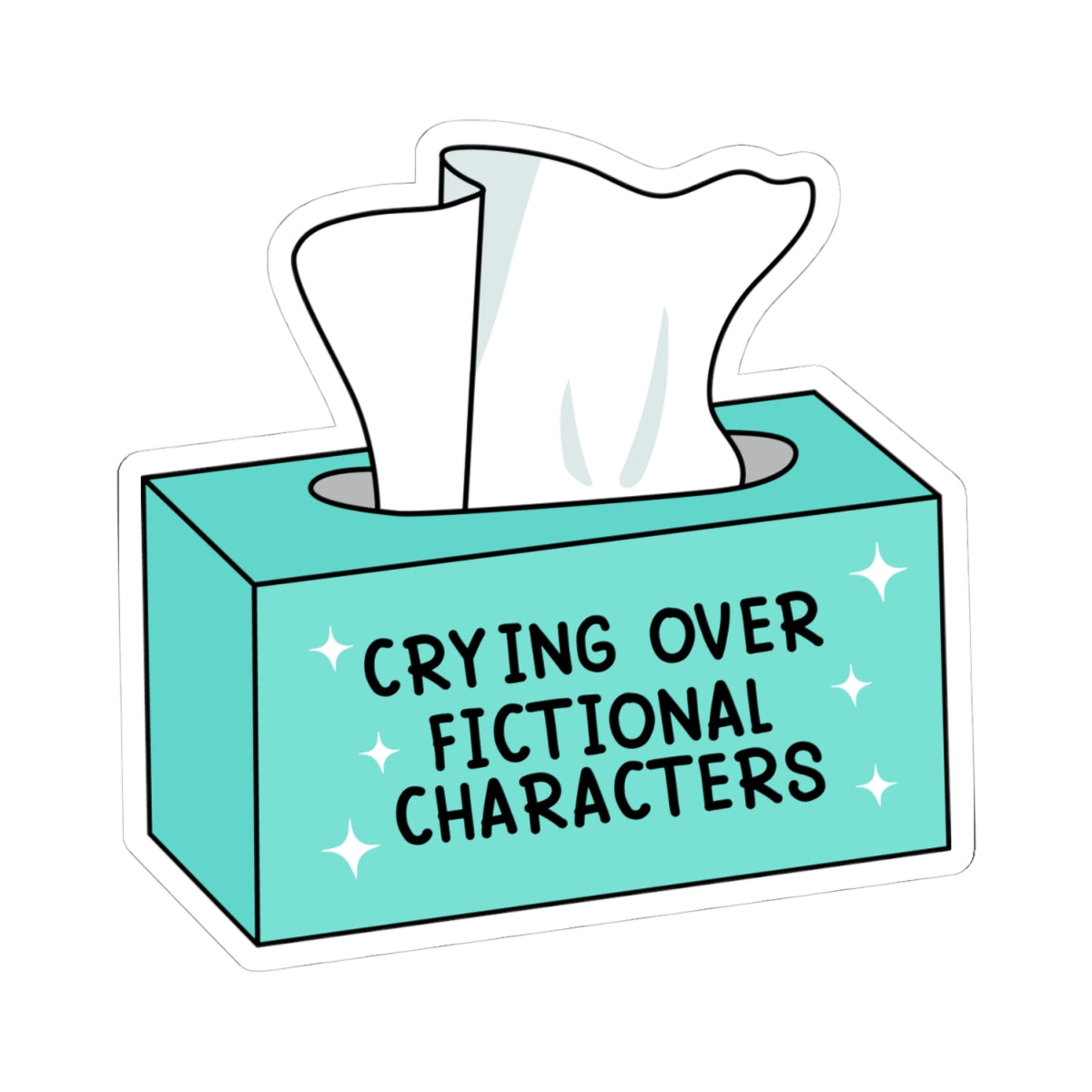 Crying Over Fictional Characters Book Lover Stickers