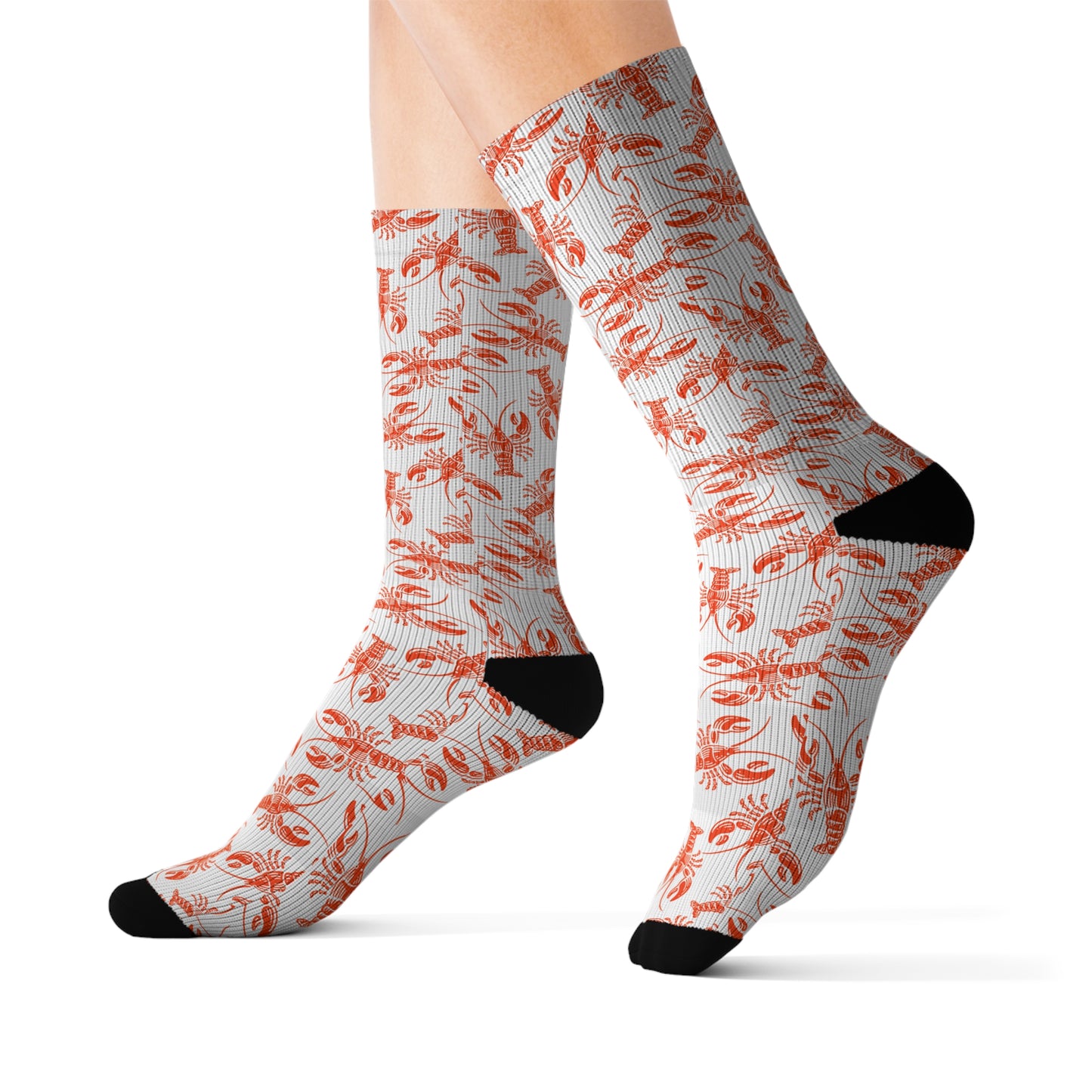 Trendy Vibrant Lobster Pattern Socks