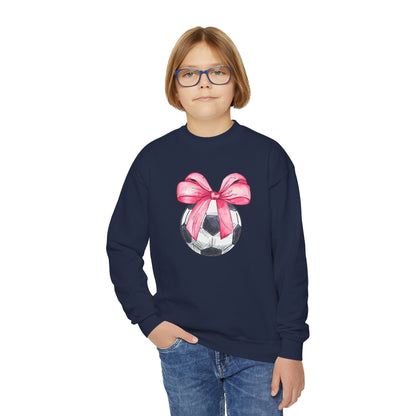 Soccer Coquette Youth Crewneck Sweatshirt