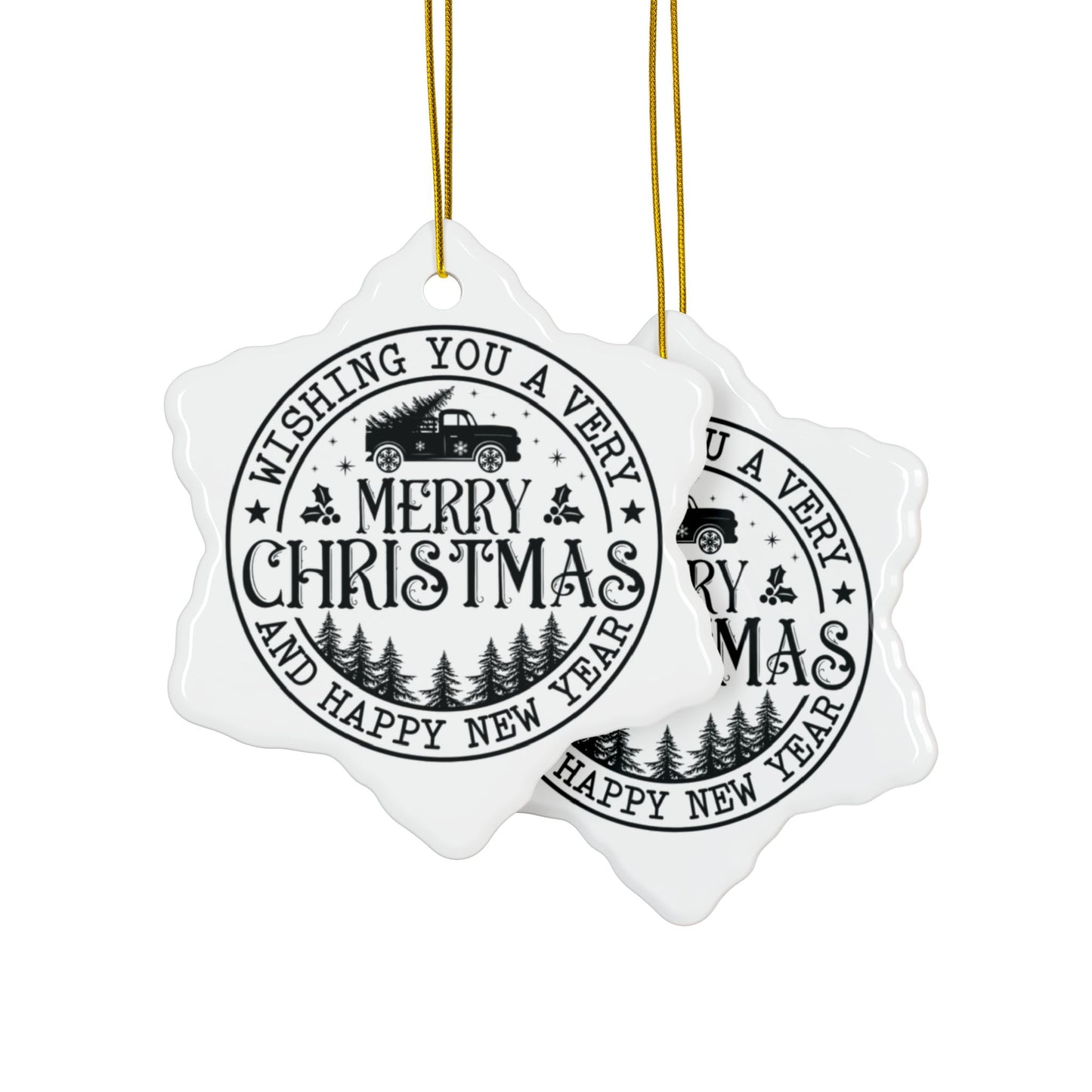 Merry Christmas Ceramic Ornaments