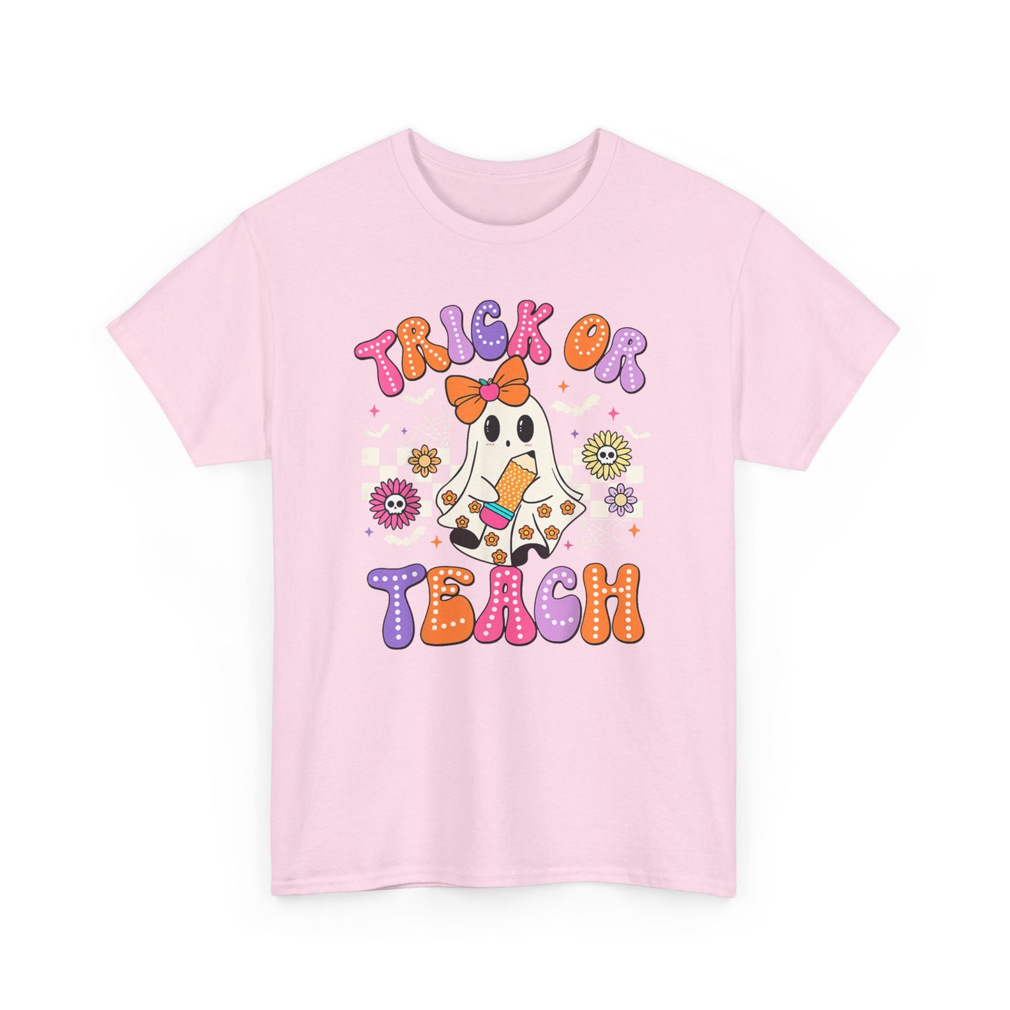 Trick or Teach Halloween Unisex Heavy Cotton Tee