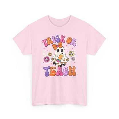 Trick or Teach Halloween Unisex Heavy Cotton Tee