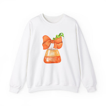 Candy Corn Coquette Halloween Sweatshirt