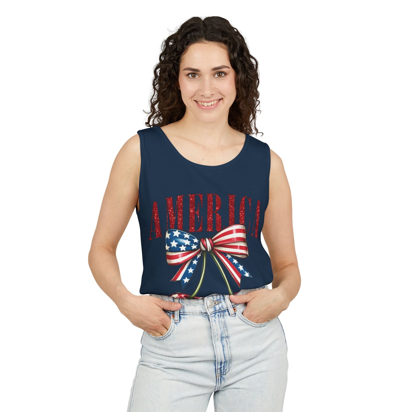 Patriotic Cherry Graphic Tank Top