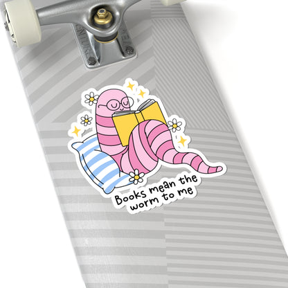 Cute Book Lover Worm Kiss-Cut Stickers