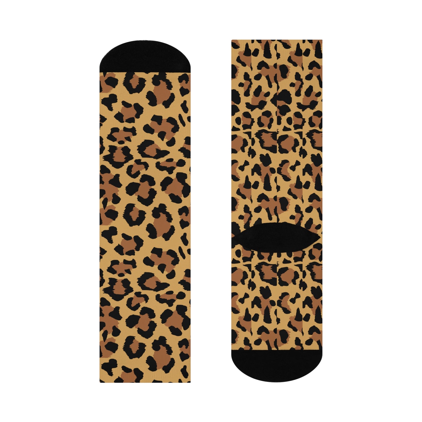 Stylish Leopard Print Cushioned Crew Socks