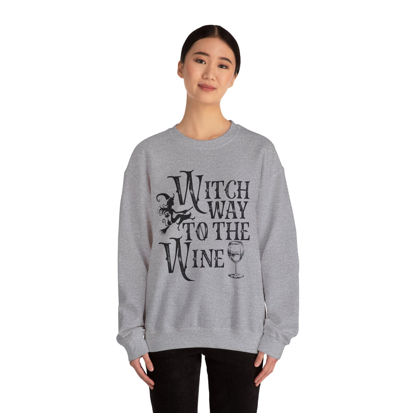 Witch Way to the Wine Halloween Sweatshirt