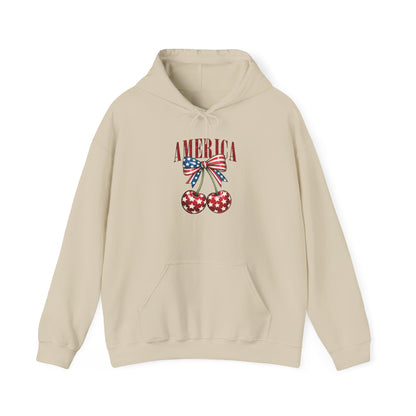 Patriotic Cherry Print Hoodie