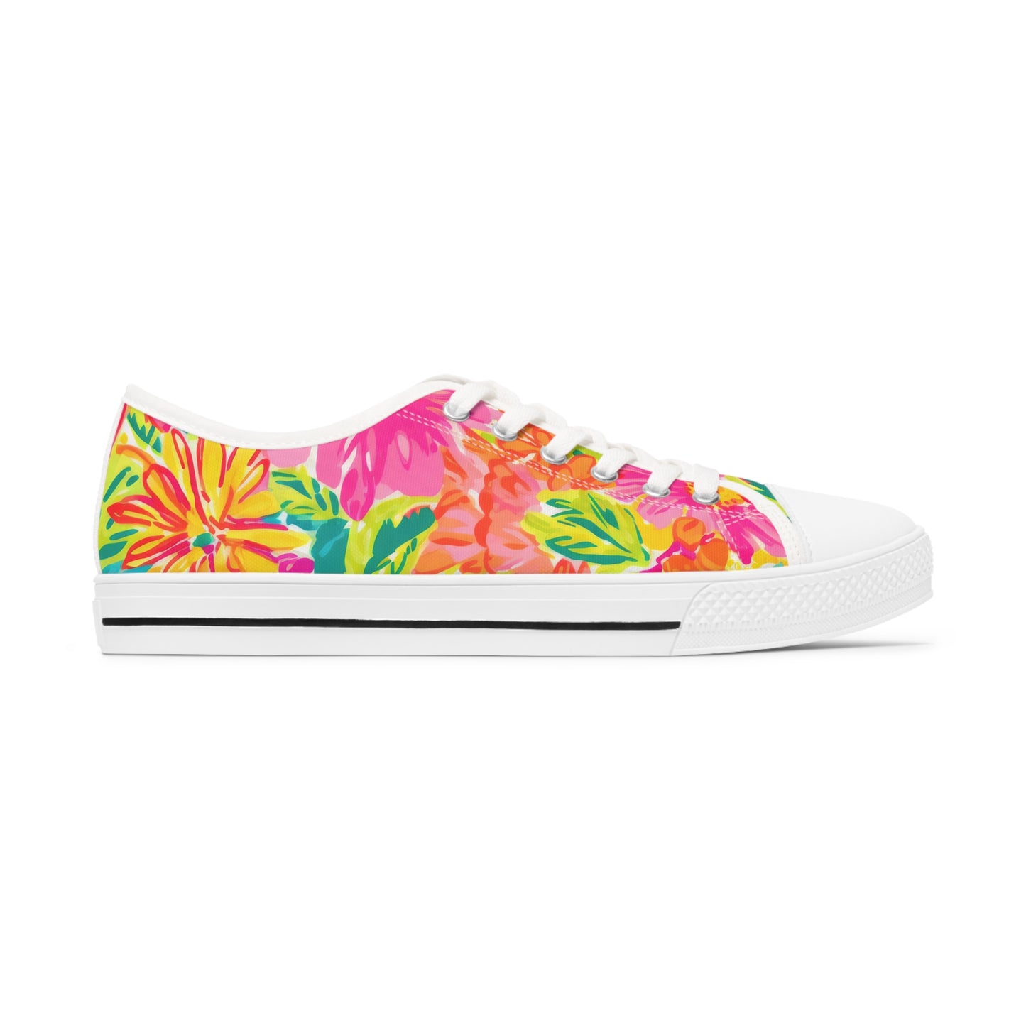 Bright Floral Women's Low Top Sneakers