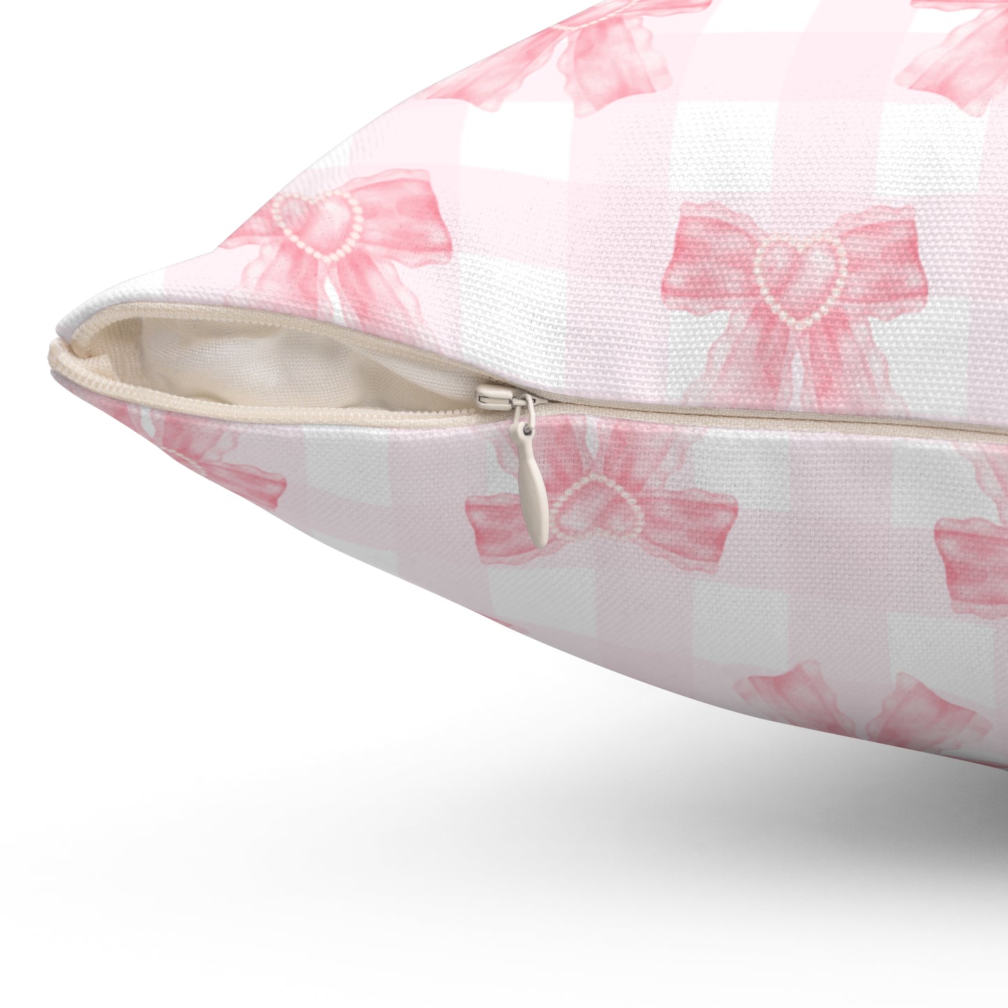 Coquette Pink Bow Square Pillow