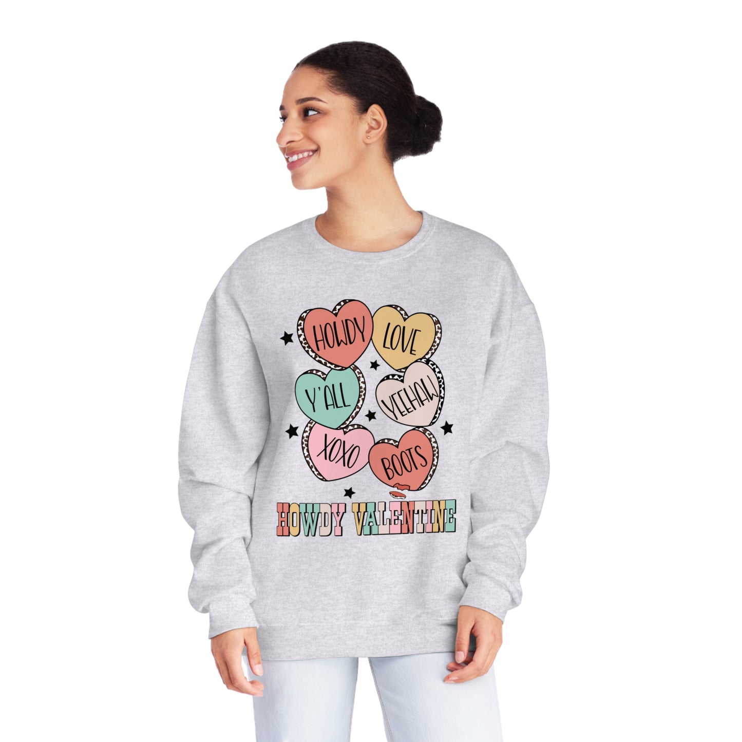 Howdy Valentine Conversational Hearts Sweatshirt