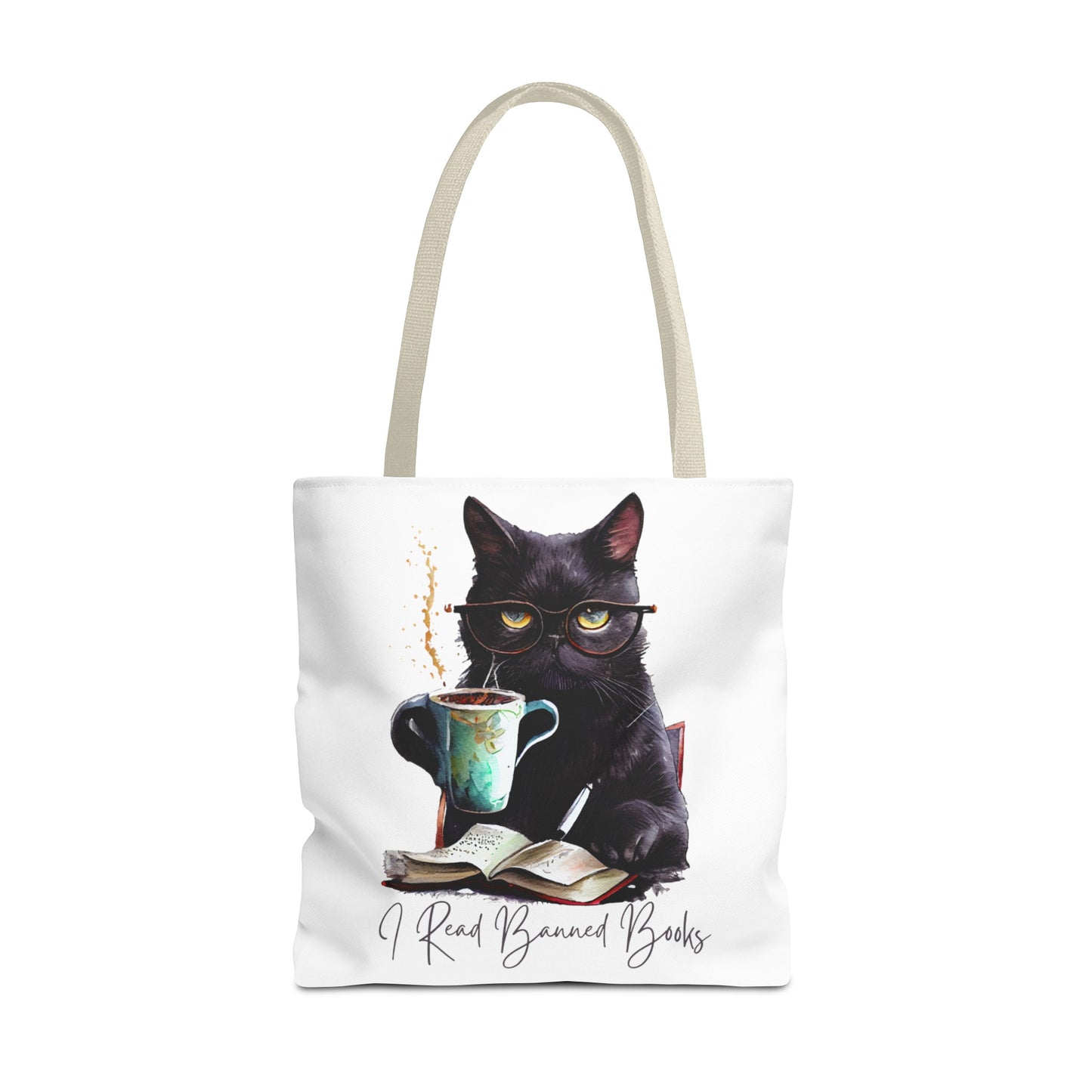 I READ BANNED BOOKS BLACK CAT Tote Bag