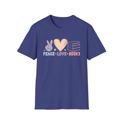 Peace Love Books Softstyle T-Shirt