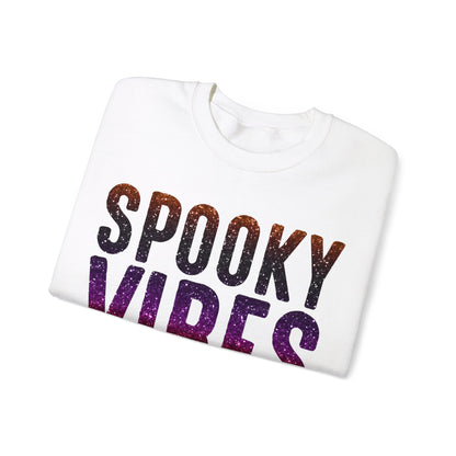 Spooky Vibes Glitter Halloween Sweatshirt